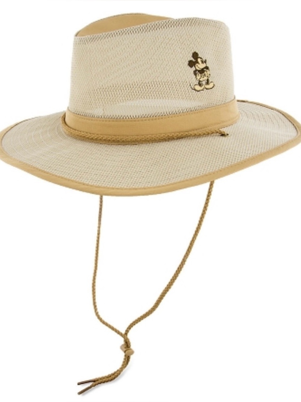 Disney Parks Sun Hat Wide Brim - Mickey Mouse Beige Sun Wear Mesh